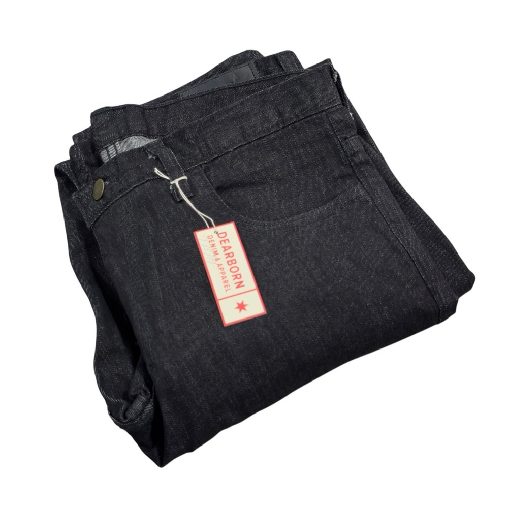 Dearborn NEW Men's Sz 33 Black Denim Straight Leg Stretch Work Jeans Chicago USA
